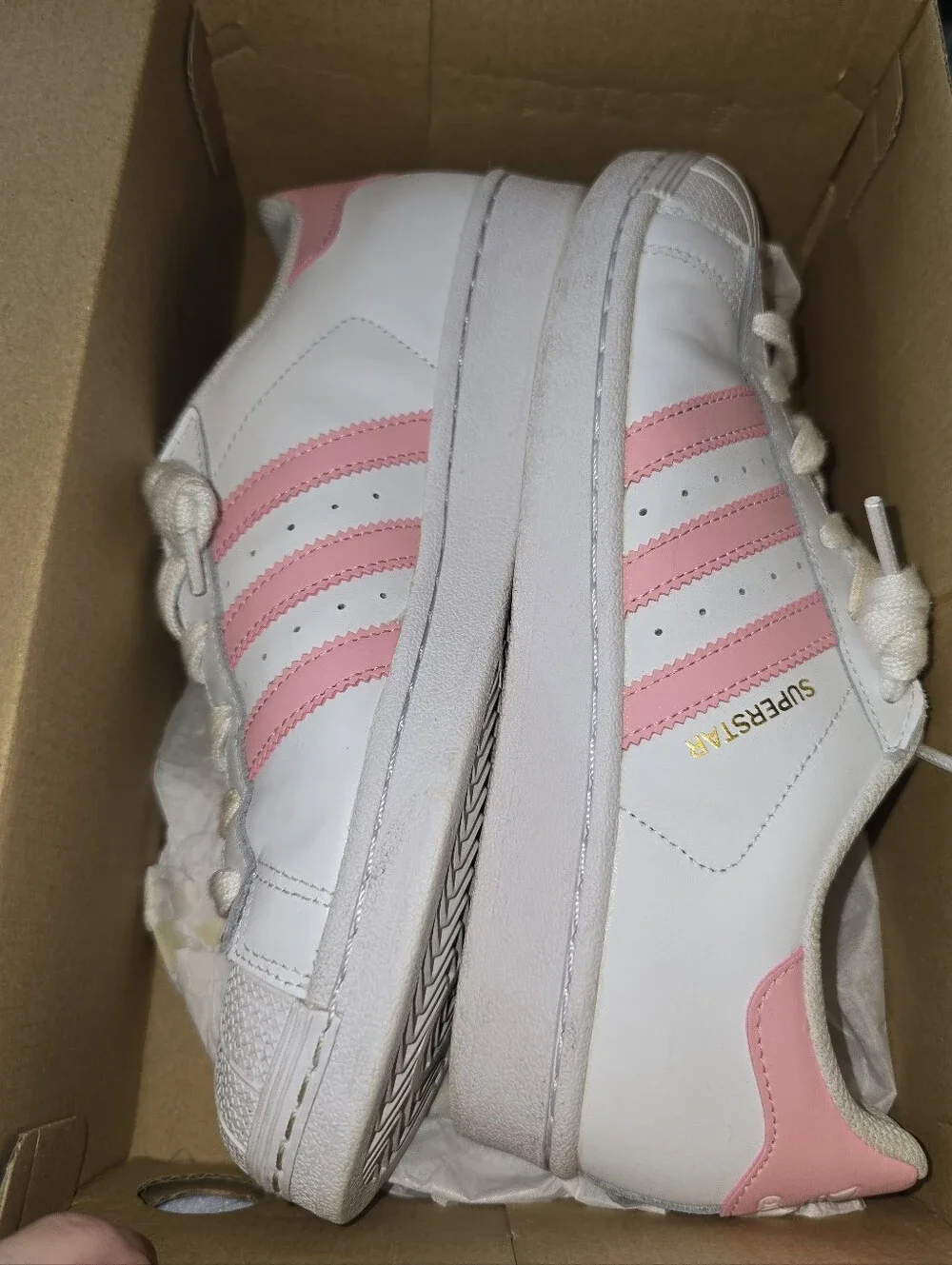 Adidas Originals Superstar W Sneakers Pink White Shell Toe Shoes Women’s 6.5